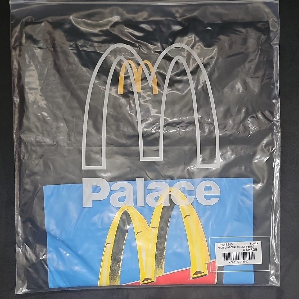 PALACE Black and Blue Tee with Yellow Arches